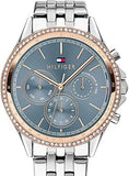 Tommy Hilfiger Ari Diamonds Blue Dial Silver Steel Strap Watch for Women - 1781976 Authentic Buy Shop Now