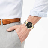 Tommy Hilfiger Decker Chronograph Black Dial Two Tone Steel Strap Watch for Men - 1791559 Authentic Buy Shop Now