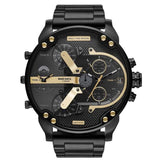 Diesel Mr. Daddy 2.0 Chronograph Black Dial Black Steel Strap Watch For Men - DZ7435 Authentic Buy Shop Now