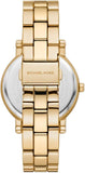 Michael Kors Corey Three Hand Black Dial Gold Steel Strap Watch for Women - MK7345 Authentic Buy Shop Now