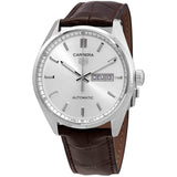 Tag Heuer Carrera Day Date Silver Dial Brown Leather Strap Watch for Men - WBN2011.FC6484 Authentic Buy Shop Now