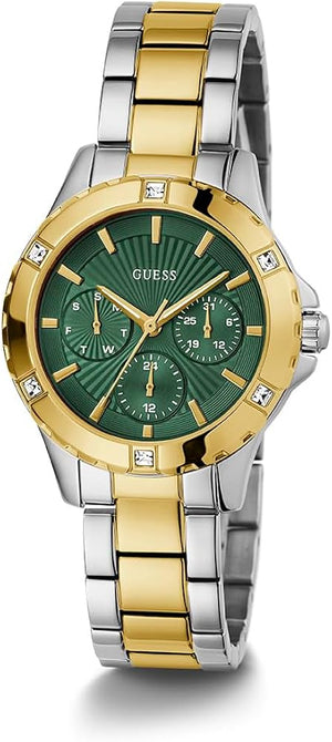 Guess Mist Analog Green Dial Two Tone Steel Strap Watch For Women - GW0723L1 Authentic Buy Shop Now