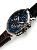 Tommy Hilfiger Keagan Chronograph Blue Dial Brown Leather Strap Watch for Men - 1791290 Authentic Buy Shop Now