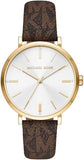Michael Kors Addyson Three-Hand Silver Dial Brown Leather Strap Watch for Women - MK2945 Authentic Buy Shop Now