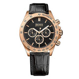 Hugo Boss Ikon Black Dial Black Leather Strap Watch for Men - 1513179 Authentic Buy Shop Now