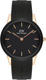 Daniel Wellington Iconic Motion Black Dial Black Rubber Strap Watch For Men - DW00100425 Authentic Buy Shop Now
