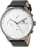 Tommy Hilfiger Lexor Silver Dial Black Leather Strap Watch For Men - 1791489 Authentic Buy Shop Now