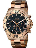Guess Chaser Chronograph Black Dial Rose Gold Steel Strap Watch for Men - W0170G3 Authentic Buy Shop Now