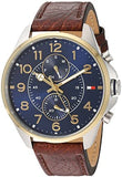 Tommy Hilfiger Dean Multifunctional Blue Dial Brown Leather Strap Watch for Men - 1791275 Authentic Buy Shop Now