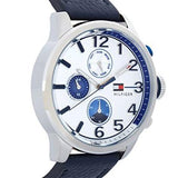 Tommy Hilfiger Jackson Silver Dial Black Leather Strap Watch for Men - 1791240 Authentic Buy Shop Now