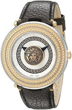 Versace V Metal Icon Quartz Silver Dial Brown Leather Strap Watch For Men - VQL010015 Authentic Buy Shop Now