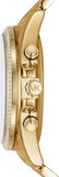 Michael Kors Whitney Chronograph Black Dial Gold Steel Strap Watch for Women - MK7224 Authentic Buy Shop Now