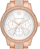 Michael Kors Tibby Chronograph White Dial Rose Gold Steel Strap Watch For Men - MK7293 Authentic Buy Shop Now