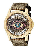 Gucci G Timeless Eye Beige Dial Beige Leather Strap Watch For Men - YA1264022 Authentic Buy Shop Now