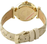 Emporio Armani Gianni T Bar Analog Silver Dial Beige Leather Strap Watch For Women - AR11127 Authentic Buy Shop Now