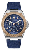 Guess Legacy Analog Blue Dial Blue Denim Strap Watch for Men - W1058G1 Authentic Buy Shop Now