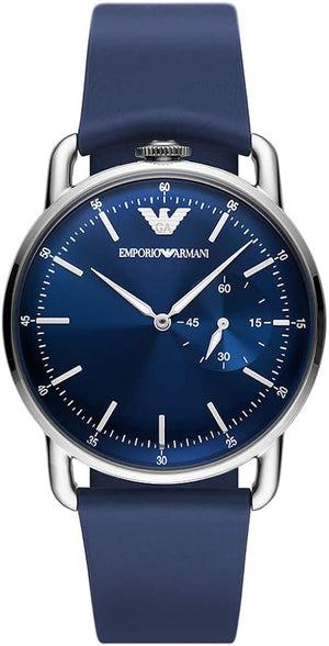 Emporio Armani Aviator Quartz Blue Dial Blue Leather Strap Watch For Men - AR11335 Authentic Buy Shop Now