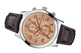 Guess Exec Chronograph Quartz Gold Dial Brown Leather Strap Watch for Men - W0076G3 Authentic Buy Shop Now
