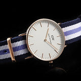 Daniel Wellington Classic Trinity White Dial Three Tone Nylon Strap Watch For Women - 0509DW Authentic Buy Shop Now