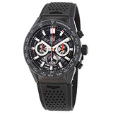 Tag Heuer Carrera Automatic Chronograph Black Dial Black Rubber Strap Watch for Men - CBG2A90.FT6173 Authentic Buy Shop Now