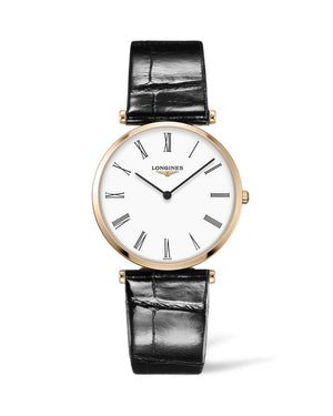 Longines La Grande Classique De Longines White Dial Black Leather Strap Watch for Women - L4.755.1.91.2 Authentic Buy Shop Now