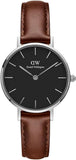 Daniel Wellington Classic Petite St Mawes Black Dial Brown Leather Strap Watch For Women - DW00100237 Authentic Buy Shop Now