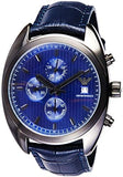Emporio Armani Sportivo Chronograph Blue Dial Blue Leather Strap Watch For Men - AR6126 Authentic Buy Shop Now