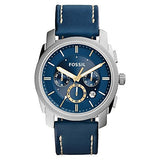 Fossil Machine Chronograph Blue Dial Blue Leather Strap Watch for Men - FS5262 Authentic Buy Shop Now