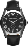Emporio Armani Valente Black Dial Black Leather Strap Watch For Men - AR0643 Authentic Buy Shop Now