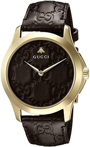 Gucci G Timeless Quartz Brown Dial Brown Leather Strap Watch for Men - YA1264035 Authentic Buy Shop Now