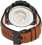 Diesel Mega Chief Quartz Black Dial Two Tone Leather Strap Watch For Men - DZ4305 Authentic Buy Shop Now