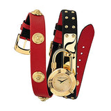 Versace Medusa Lock Icon Gold Dial Red Leather Strap Watch for Women - VEDW00119 Authentic Buy Shop Now