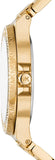 Michael Kors Lennox Three-Hand Gold Dial Gold Steel Strap Watch For Women - MK7339 Authentic Buy Shop Now