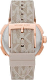 Michael Kors Sidney Chronograph White Dial Beige Leather Strap Watch For Women - MK6949 Authentic Buy Shop Now