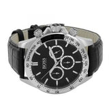 Hugo Boss Ikon Black Dial Black Leather Strap Watch for Men - 1513178 Authentic Buy Shop Now