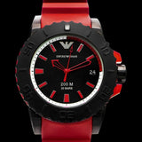 Emporio Armani Sportivo Quartz Black Dial Red Rubber Strap Watch For Men - AR6101 Authentic Buy Shop Now
