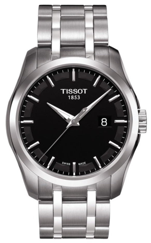 Tissot T Trend Couturier Chronograph Black Dial Silver Steel Strap Watch For Men - T035.410.11.051.00 Authentic Buy Shop Now