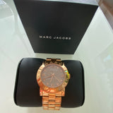 Marc Jacobs Amy Mother of Pearl Black Dial Rose Gold Steel Strap Watch for Women - MBM8610 Authentic Buy Shop Now