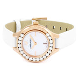 Swarovski Lovely Crystals Mother of Pearl Dial White Leather Strap Watch for Women - 5242904 Authentic Buy Shop Now