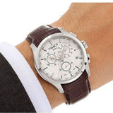 Tissot Couturier Chronograph White Dial Brown Leather Strap Watch For Men - T035.617.16.031.00 Authentic Buy Shop Now