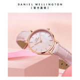Daniel Wellington Petite Rouge Pink Dial Pink Leather Strap Watch For Women - DW00100511 Authentic Buy Shop Now