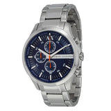 Armani Exchange Hampton Chronograph Blue Dial Silver Steel Strap Watch For Men - AX2155 Authentic Buy Shop Now