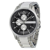 Armani Exchange Hampton Chronograph Black Dial Silver Steel Strap Watch For Men - AX2152 Authentic Buy Shop Now