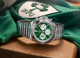 Breitling Chronomat B01 42 Six Nations Ireland Green Dial Silver Steel Strap Watch for Men - AB0134A91L1A1 Authentic Buy Shop Now