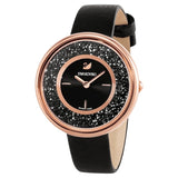 Swarovski Crystalline Pure Black Dial Black Leather Strap Watch for Women - 5275043 Authentic Buy Shop Now