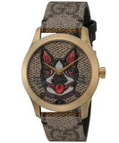 Gucci G-Timeless Brown Dial Brown Leather Strap Unisex Watch - YA1264057 Authentic Buy Shop Now