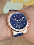 Michael Kors Dylan Blue Dial Blue Rubber Strap Watch for Men - MK8295 Authentic Buy Shop Now