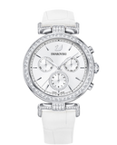 Swarovski Era Journey Silver Dial White Leather Strap Watch for Women - 5295346 Authentic Buy Shop Now