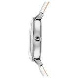 Swarovski Crystalline Hours Silver Dial White Leather Strap Watch for Women - 5295383 Authentic Buy Shop Now