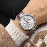Swarovski Era Journey Chronograph Silver Dial Purple Leather Strap Watch for Women - 5296835 Authentic Buy Shop Now